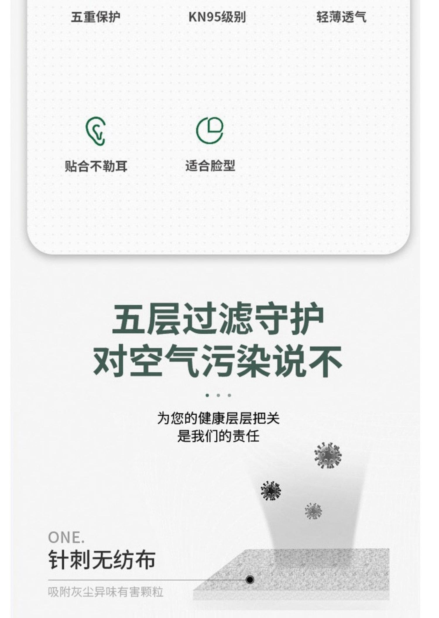 3M 9542 防颗粒物口罩 （头带式、活性炭、减除有机蒸气异味、中国KN95认证）